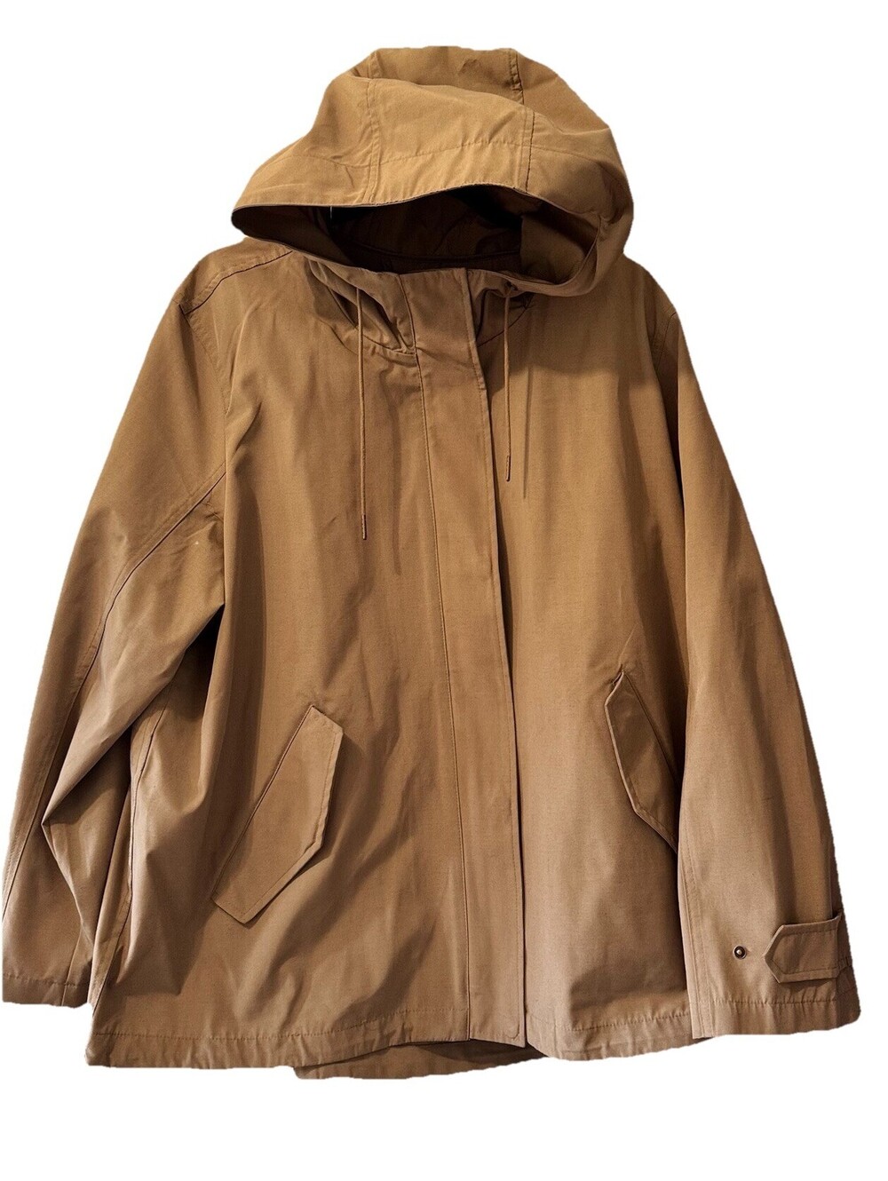 Jones New York Sport Hooded Utility Jacket Zip Front Olive Green Womens 2XL NWT